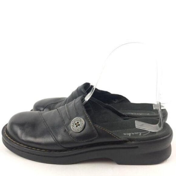 Clarks Flats Size 7 Leather Sticky Strap Mules - Picture 3 of 8